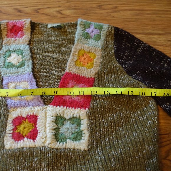 Relais Knitware Sweaters Relais Boho Mohair Stripe Granny Square